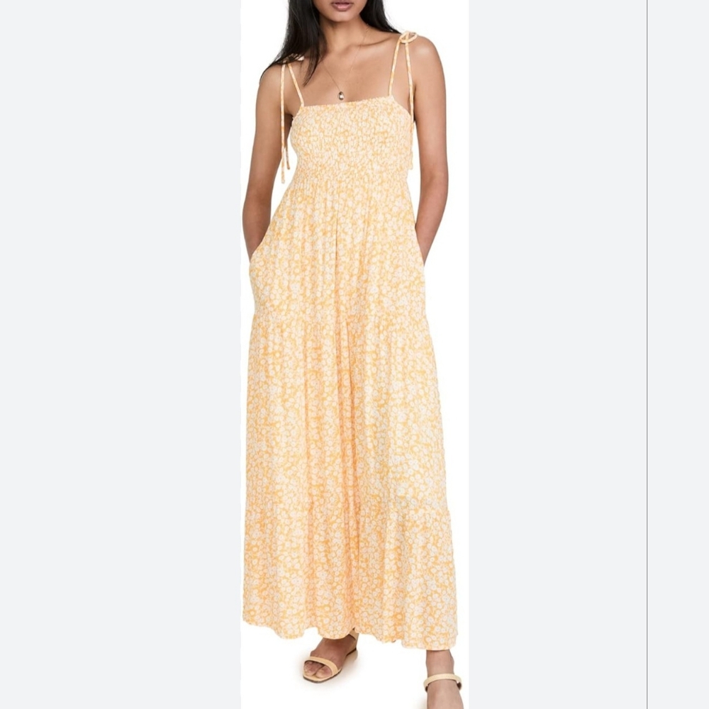 Lost‎ + Wander Floral  Maxi Dress Tangerine Dream